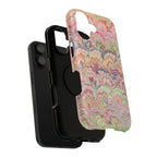 Marbled Pastel Pink and Green Impact-Resistant Phone Case for Apple + Samsung