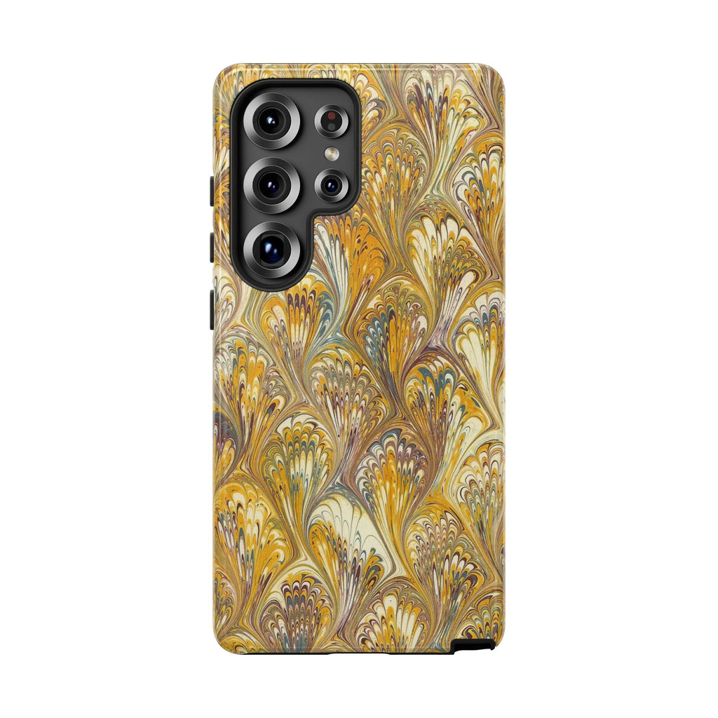 Golden Yellow Marbled Italian Phone Case - Dual Layer - Matte or Glossy