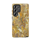 Golden Yellow Marbled Italian Phone Case - Dual Layer - Matte or Glossy