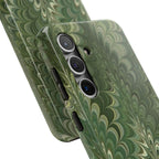 Deep Green Marble Italian Tough Phone Case — Durable Marbled Phone Case