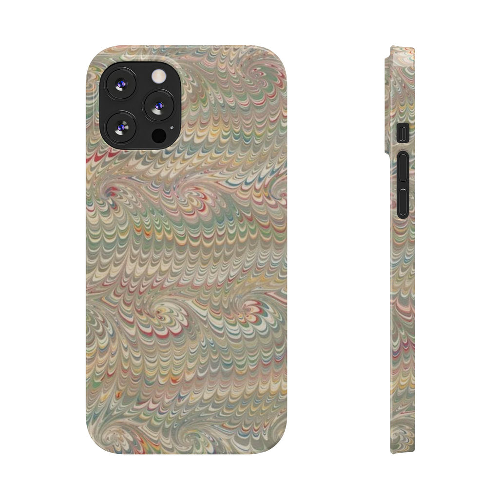 Beige Swirl Marbled Feather Phone Case