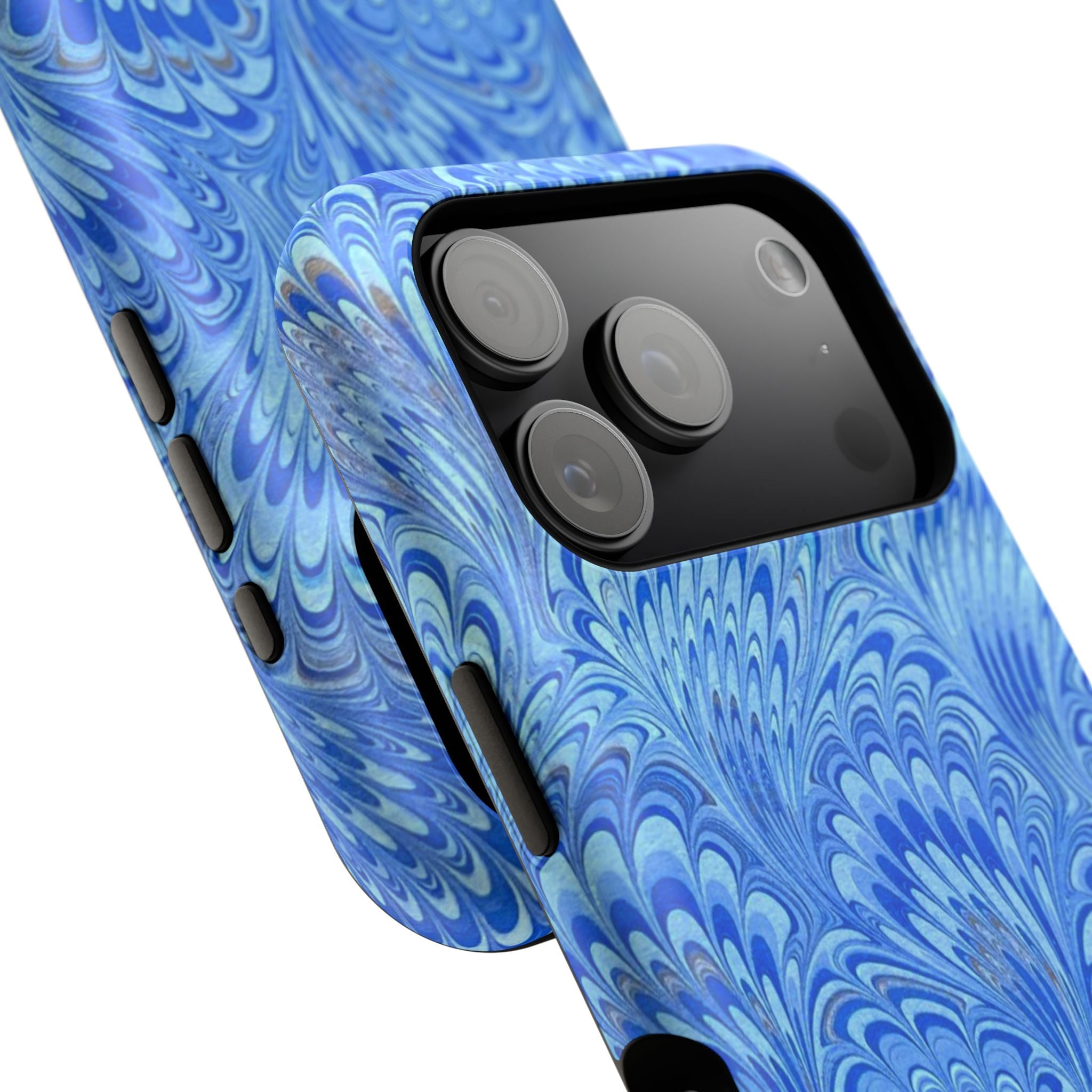 Blue Marbled Swirl Phone Case - Dual Layer Case