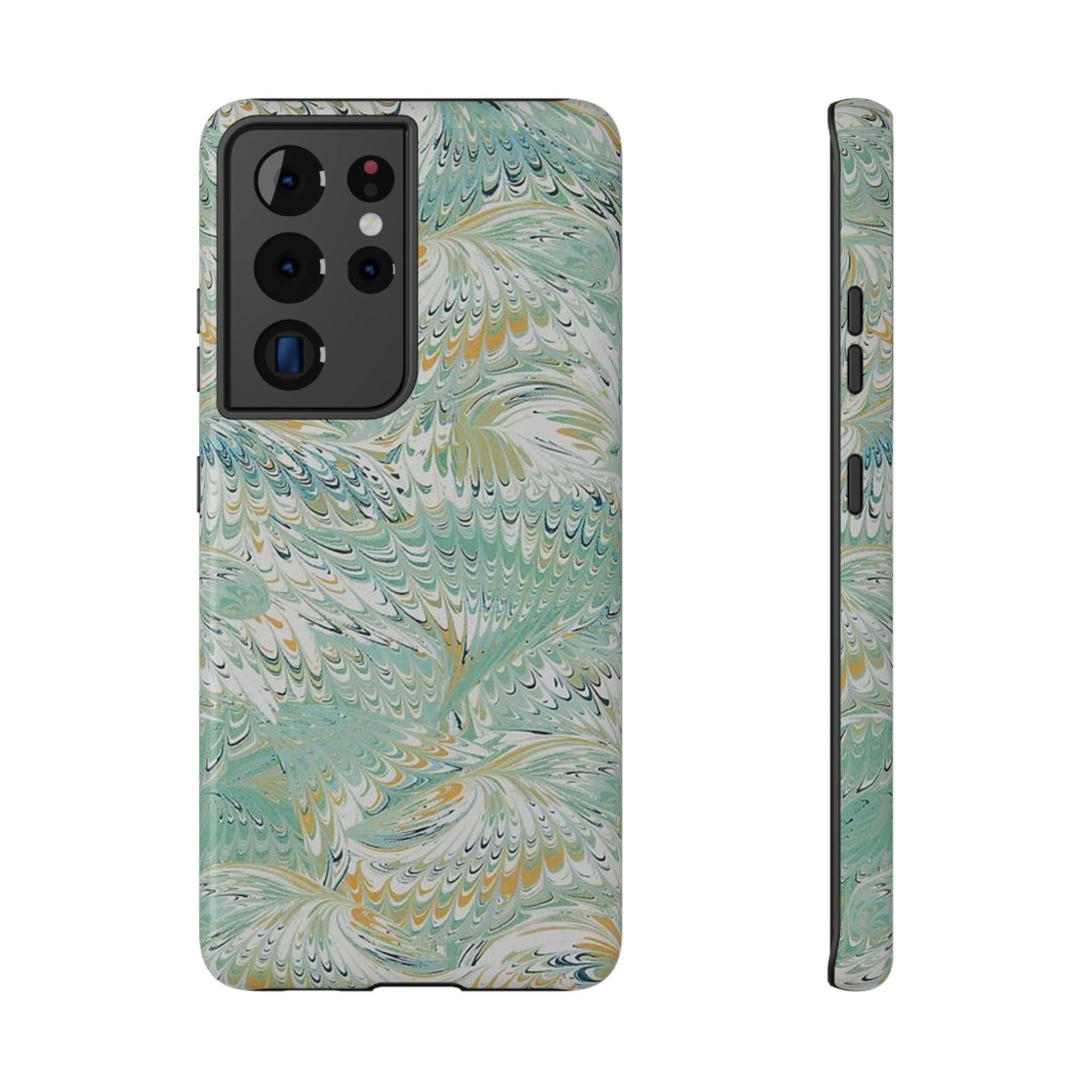 Mint Green Marbled Swirl Phone Case - Dual Layer