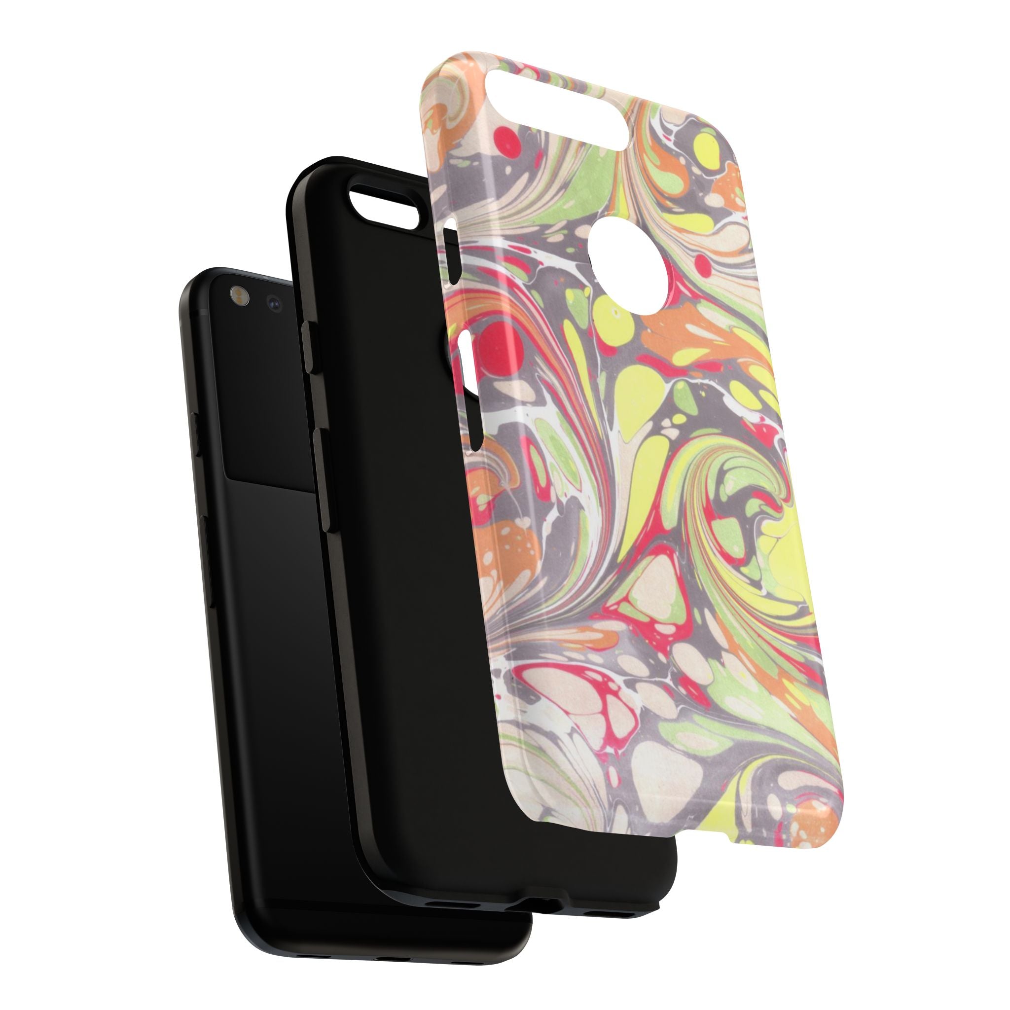 Yellow and Pink Swirl Marbled Italian Phone Case - Dual Layer - Matte or Glossy
