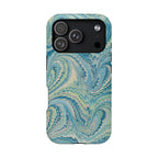 Aqua + Green Marble Phone Case - Impact-Resistant MAG SAFE - Dual Cover Design