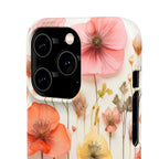 Pink Floral Pressed Flowers - Slim Case