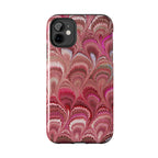Pink Peacock Marble Italian Tough Phone Case — Durable Marbled Phone Case