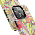Yellow and Pink Swirl Marbled Italian Phone Case - Dual Layer - Matte or Glossy