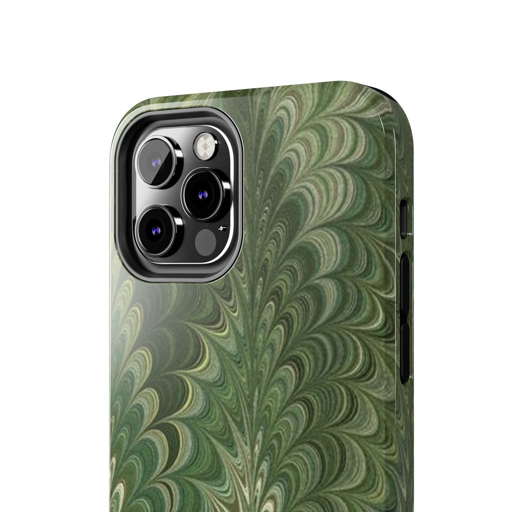 Deep Green Marble Italian Tough Phone Case — Durable Marbled Phone Case