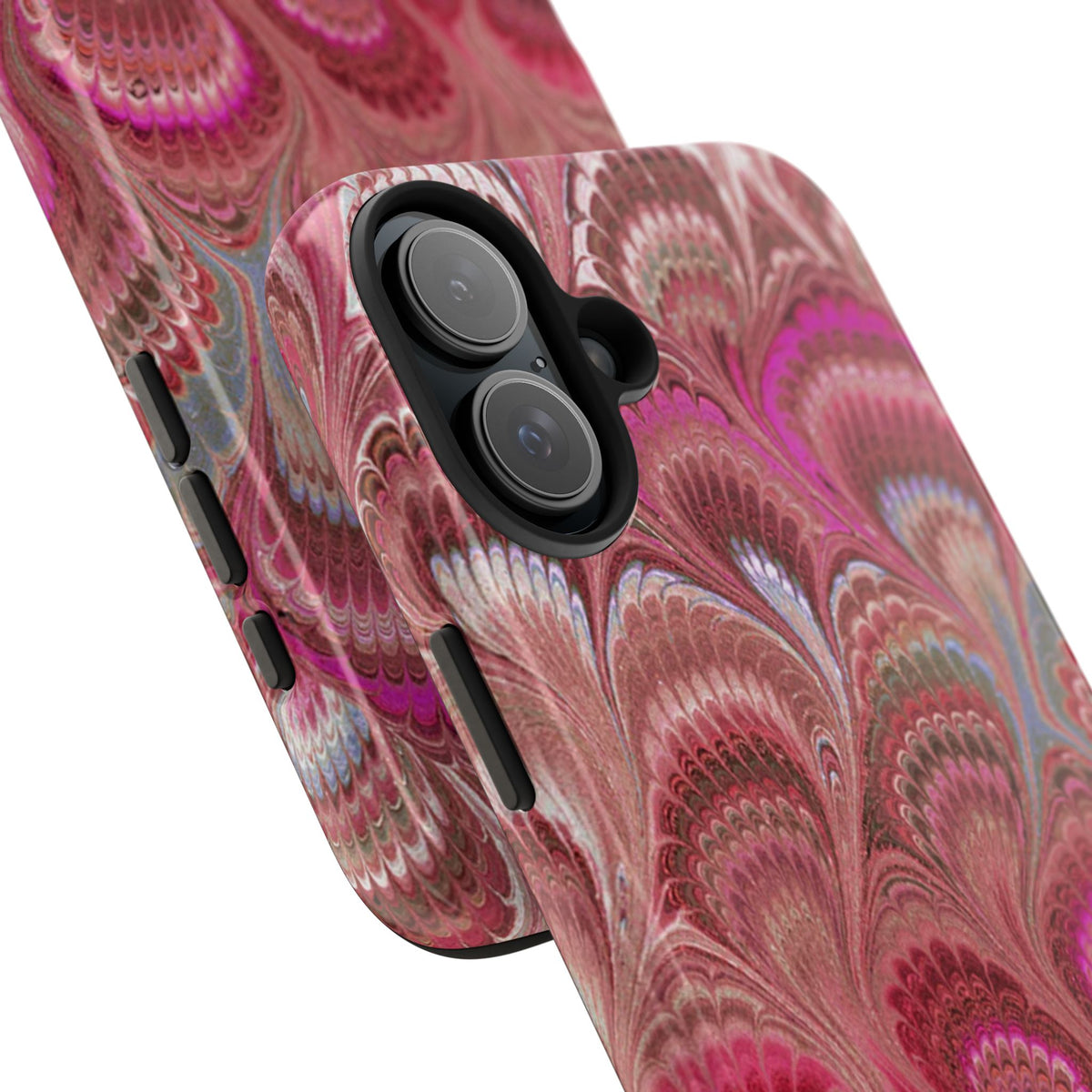 Pretty in Pink - Peacock Marble Italian Tough Phone Case — Durable Marbled Phone Case