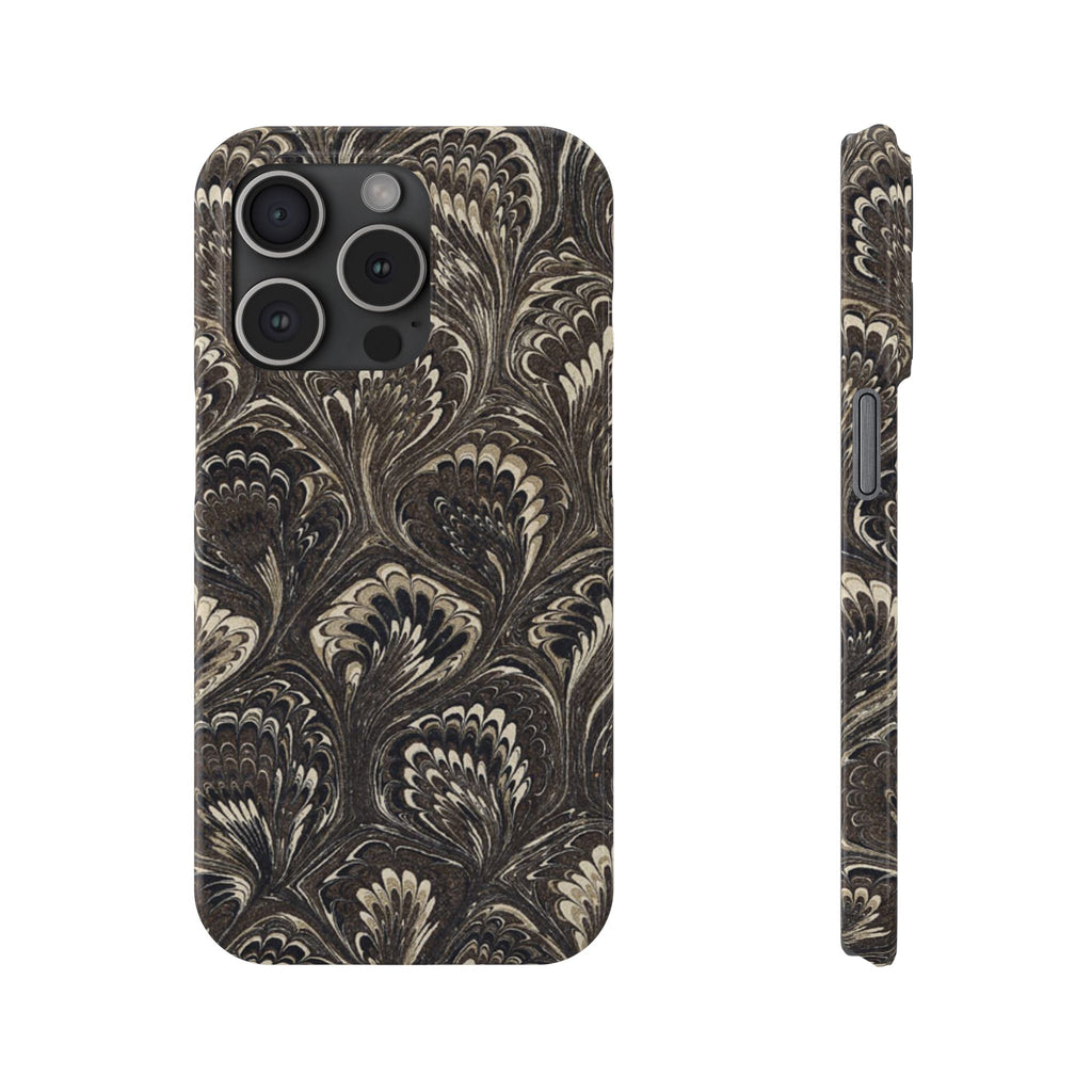 Black Italian Marble Design Slim iPhone 17 + all models Phone Cases