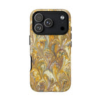 Golden Yellow Marbled Italian Phone Case - Dual Layer - Matte or Glossy