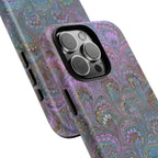 Lavender Marbled Peacock Durable Phone Case - Matte or Glossy