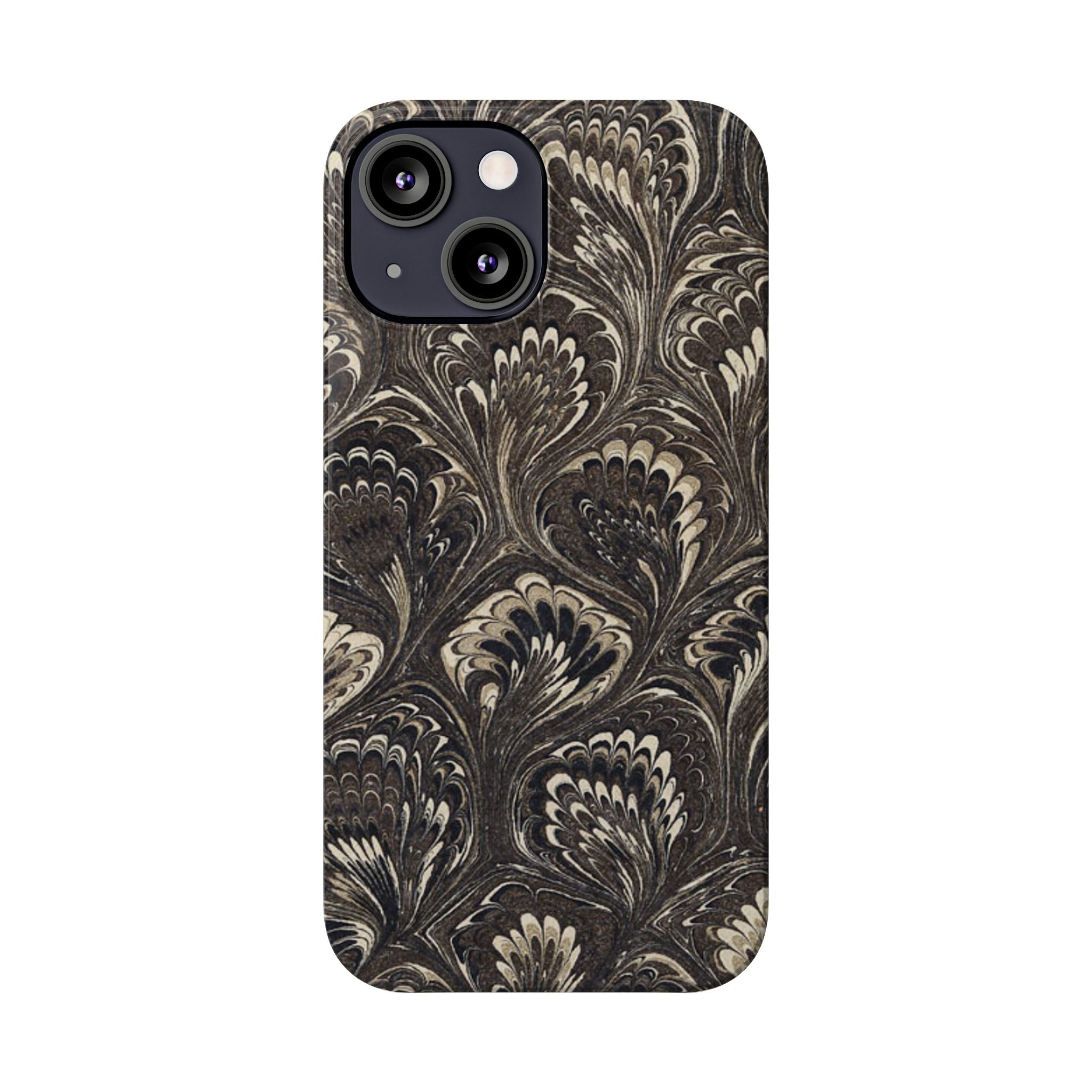 Black Italian Marble Design Slim iPhone 17 + all models Phone Cases
