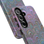 Lavender Marbled Peacock Durable Phone Case - Matte or Glossy
