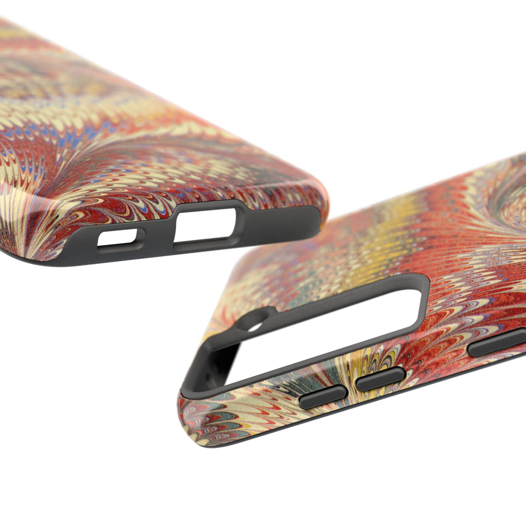 Marbled Swirl Tough Phone Case - Red Rust Orange Fall Colors, Heavy Duty Case. Alternative: Protective Phone Cover, Durable Smartphone Case,