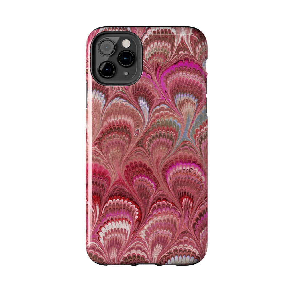 Pretty in Pink - Peacock Marble Italian Tough Phone Case — Durable Marbled Phone Case