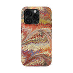 Marbled Swirl Tough Phone Case - Red Rust Orange Fall Colors, Heavy Duty Case. Alternative: Protective Phone Cover, Durable Smartphone Case,