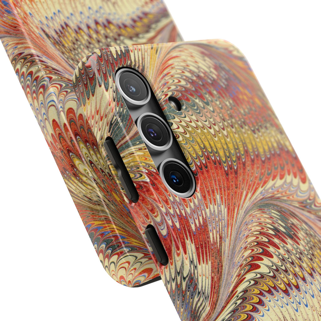Marbled Swirl Tough Phone Case - Red Rust Orange Fall Colors, Heavy Duty Case. Alternative: Protective Phone Cover, Durable Smartphone Case,