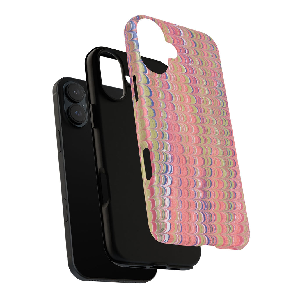 Pink Pastels Feather Marbled Vintage Design iPhone 16 + Samsung + Apple + Google - all models