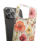 Pink Floral Pressed Flowers - Slim Case