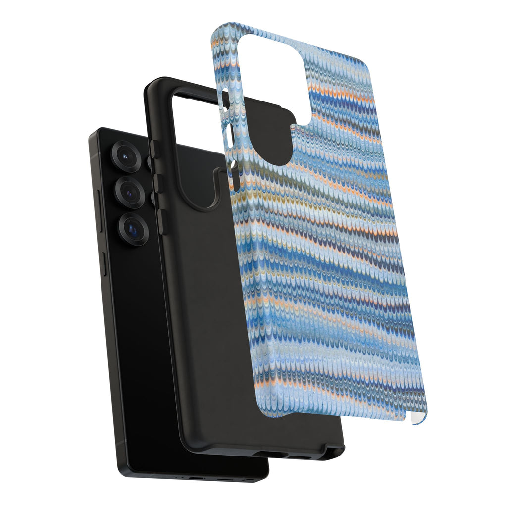 Blue Marbled Phone Cases iPhone + Samsung - all models, Vintage Marbled Design - Tough Cases