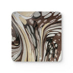 Beige Italian Marbled Cork Coaster Set, Modern Minimalist Drink Coasters (4-Pack)