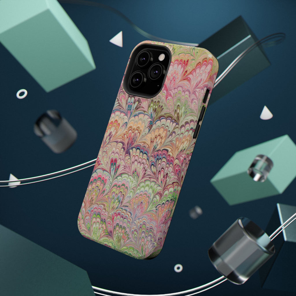 Marbled Pastel Pink and Green Impact-Resistant Phone Case for Apple + Samsung