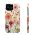 Pink Floral Pressed Flowers - Slim Case