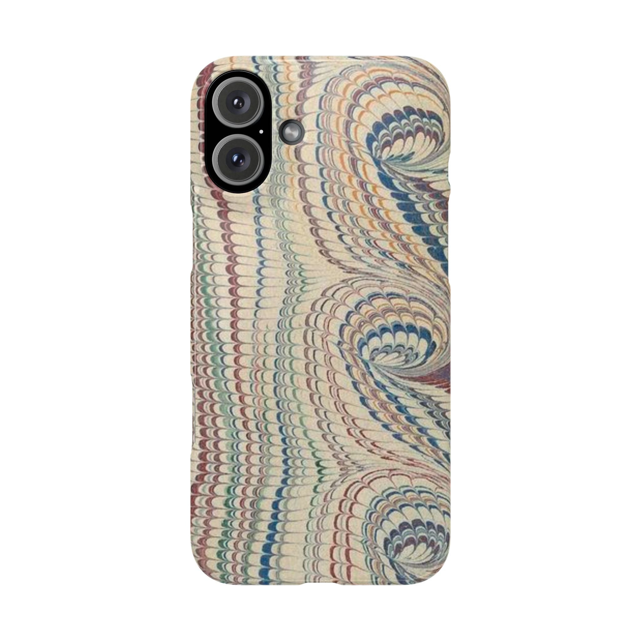 Italian Vintage Marbled Paper Design on iPhone Cases, Artistic Protection for Your Device in Elegant Beige, Blue, Burgundy