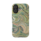Marbled Swirl Pink and Green Impact-Resistant Phone Case for Apple + Samsung