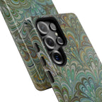 Green Marbled Peacock Durable Phone Case - Matte or Glossy