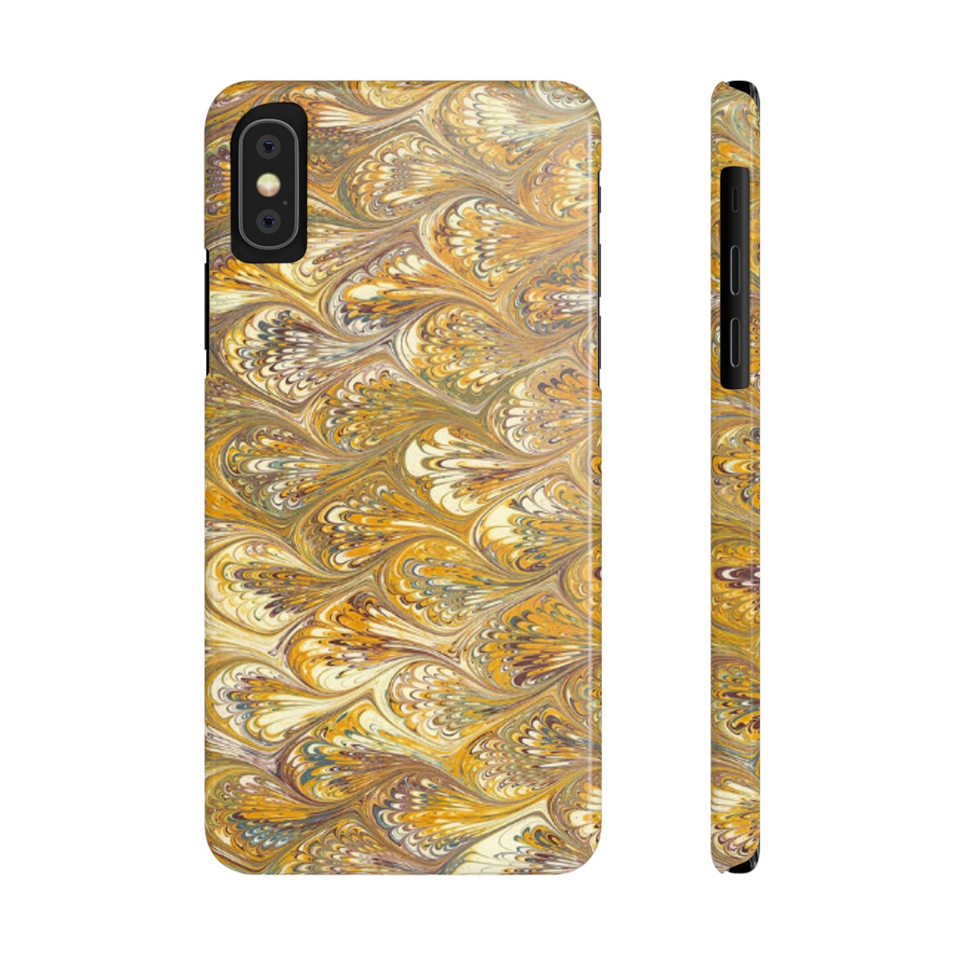 Golden Yellow Italian Marbled Designed, Slim Phone Cases, Case-Mate