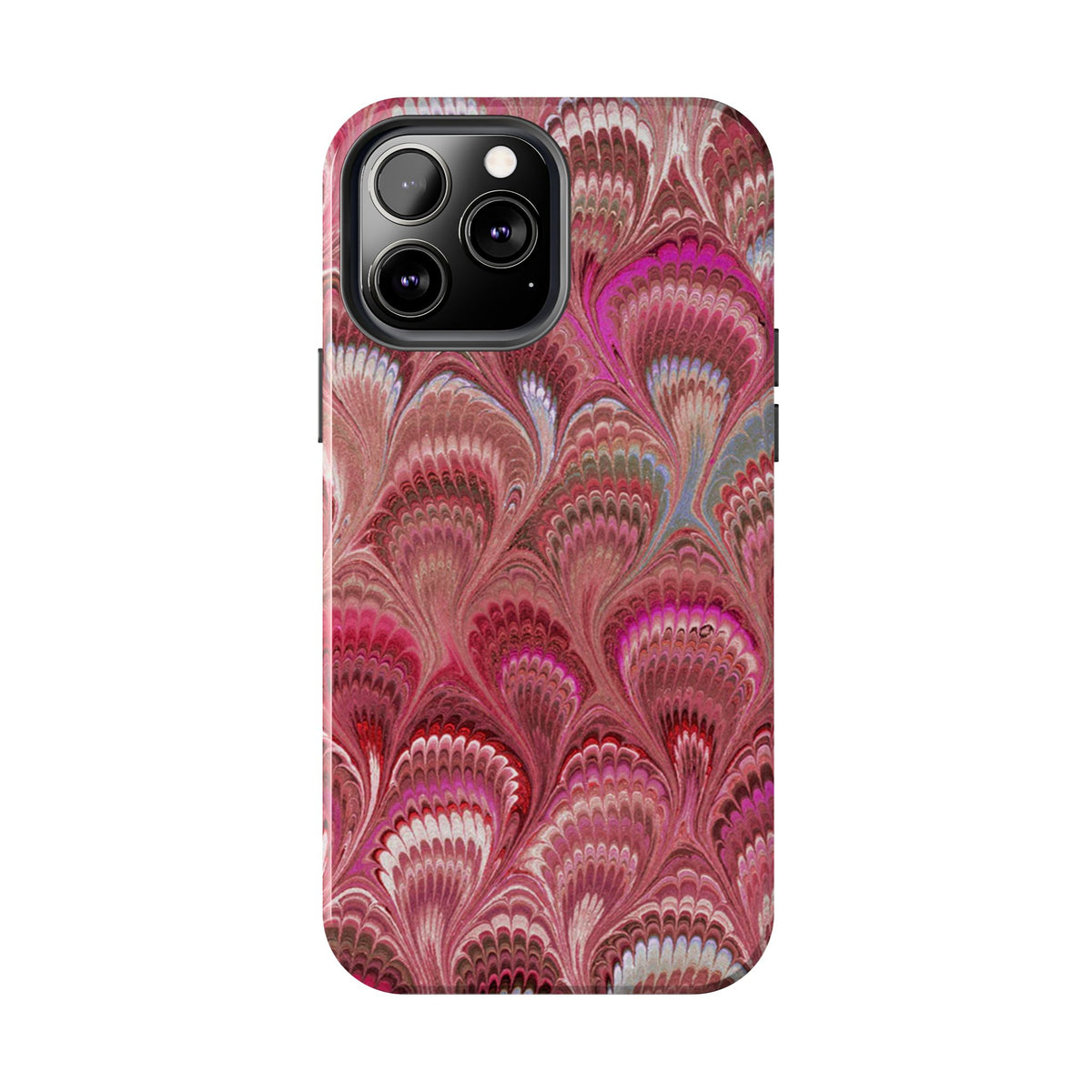 Pretty in Pink - Peacock Marble Italian Tough Phone Case — Durable Marbled Phone Case