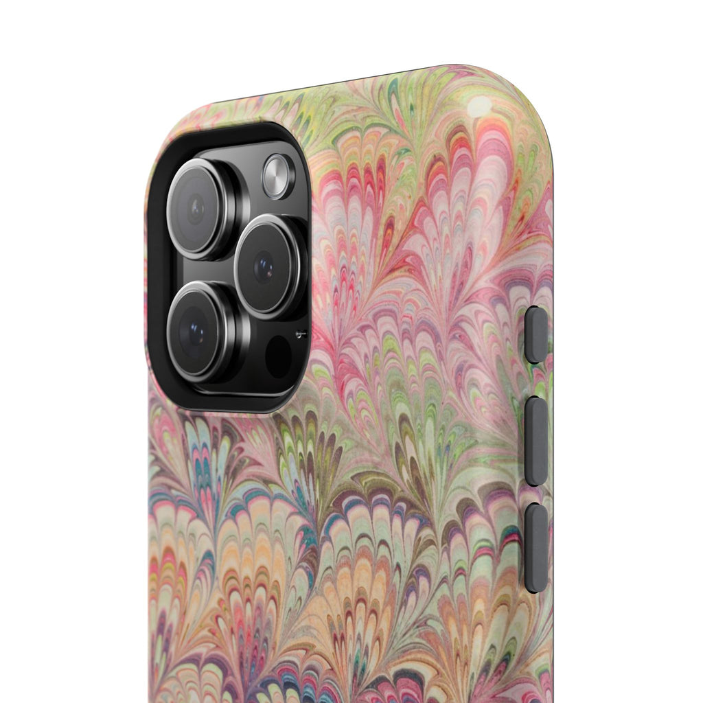Marbled Pastel Pink and Green Impact-Resistant Phone Case for Apple + Samsung