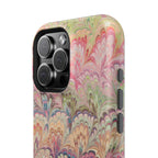 Marbled Pastel Pink and Green Impact-Resistant Phone Case for Apple + Samsung