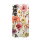 Pink Floral Pressed Flowers - Slim Case