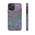 Lavender Marbled Peacock Durable Phone Case - Matte or Glossy