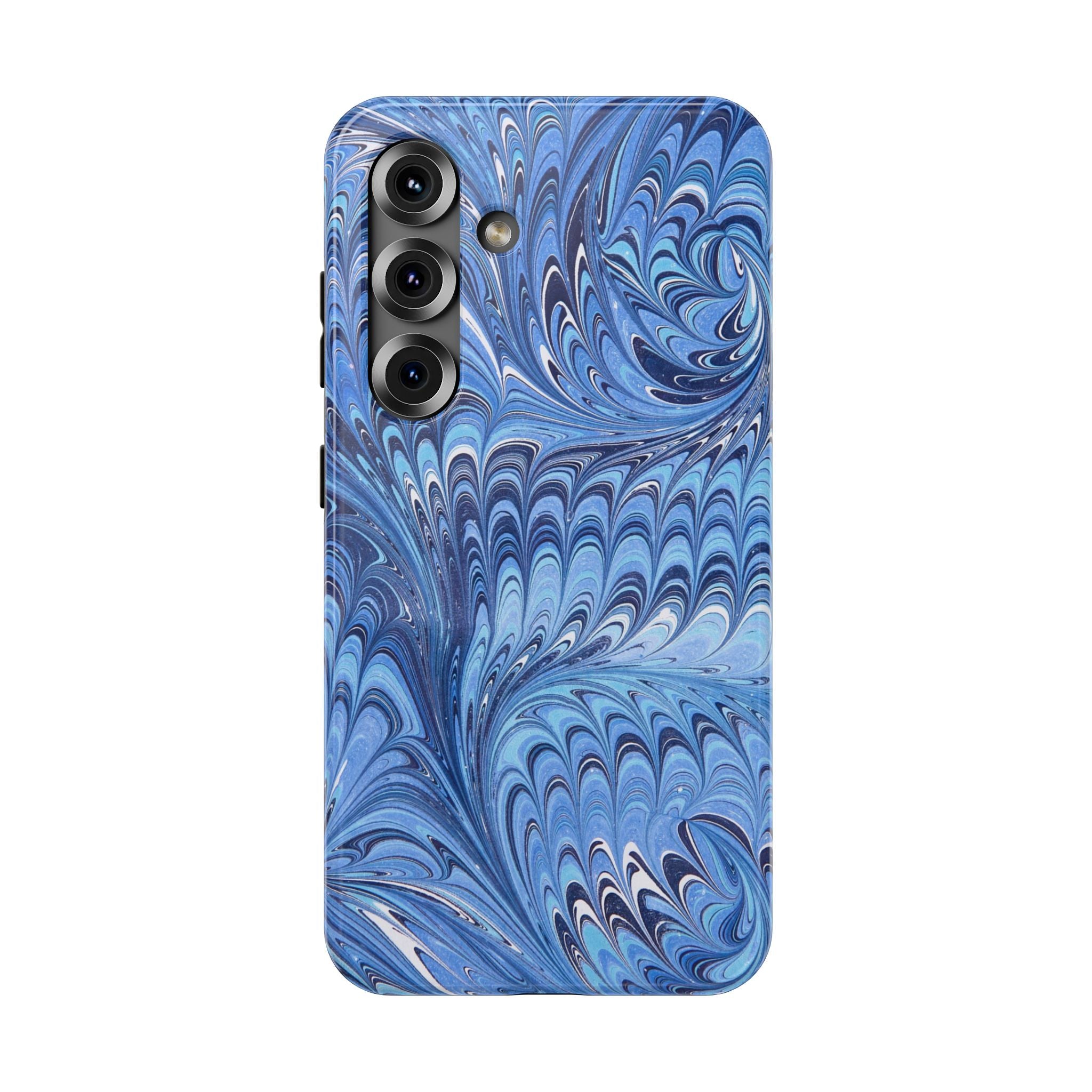Blue Marbled Swirl Phone Case - Dual Layer Case