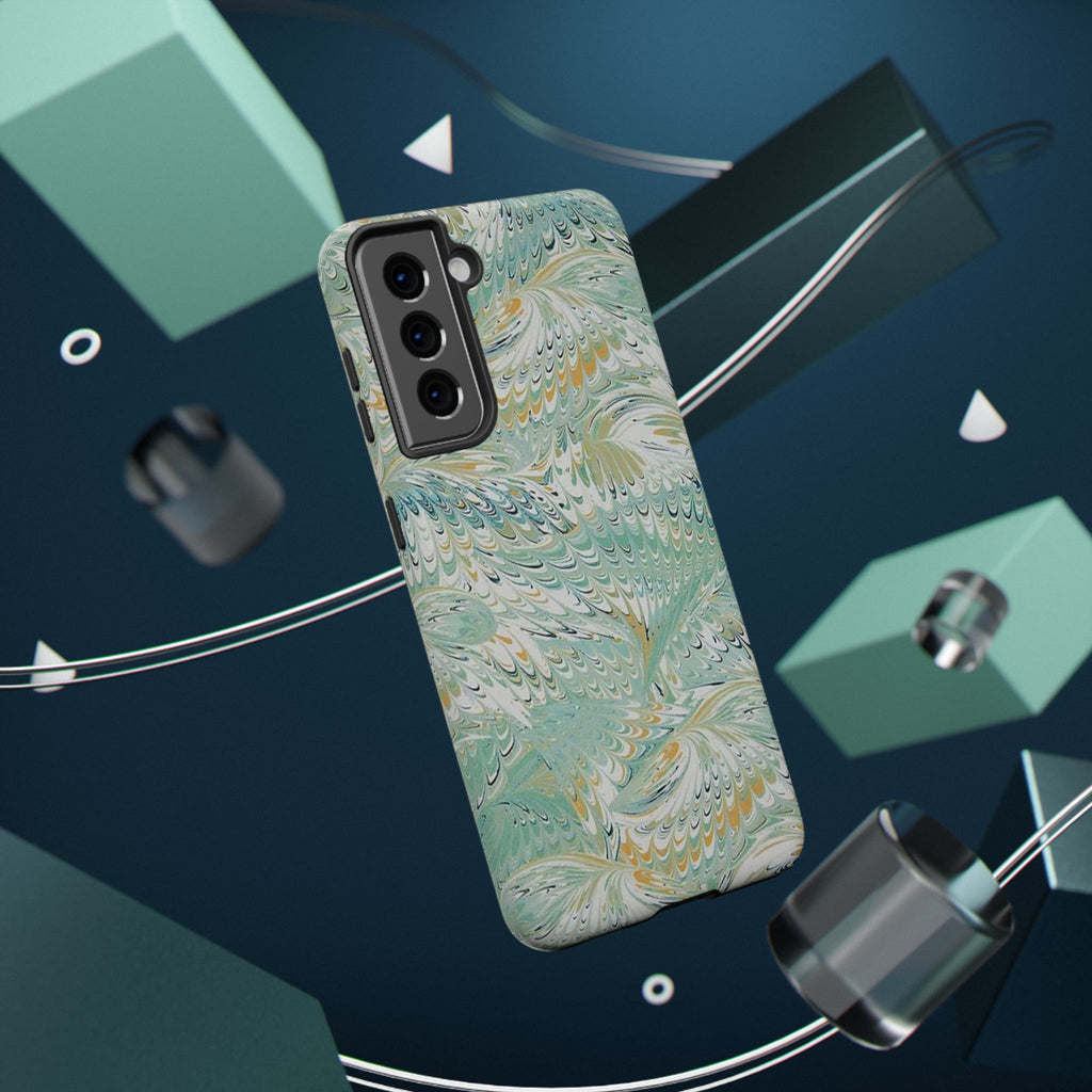 Mint Green Marbled Swirl Phone Case - Dual Layer