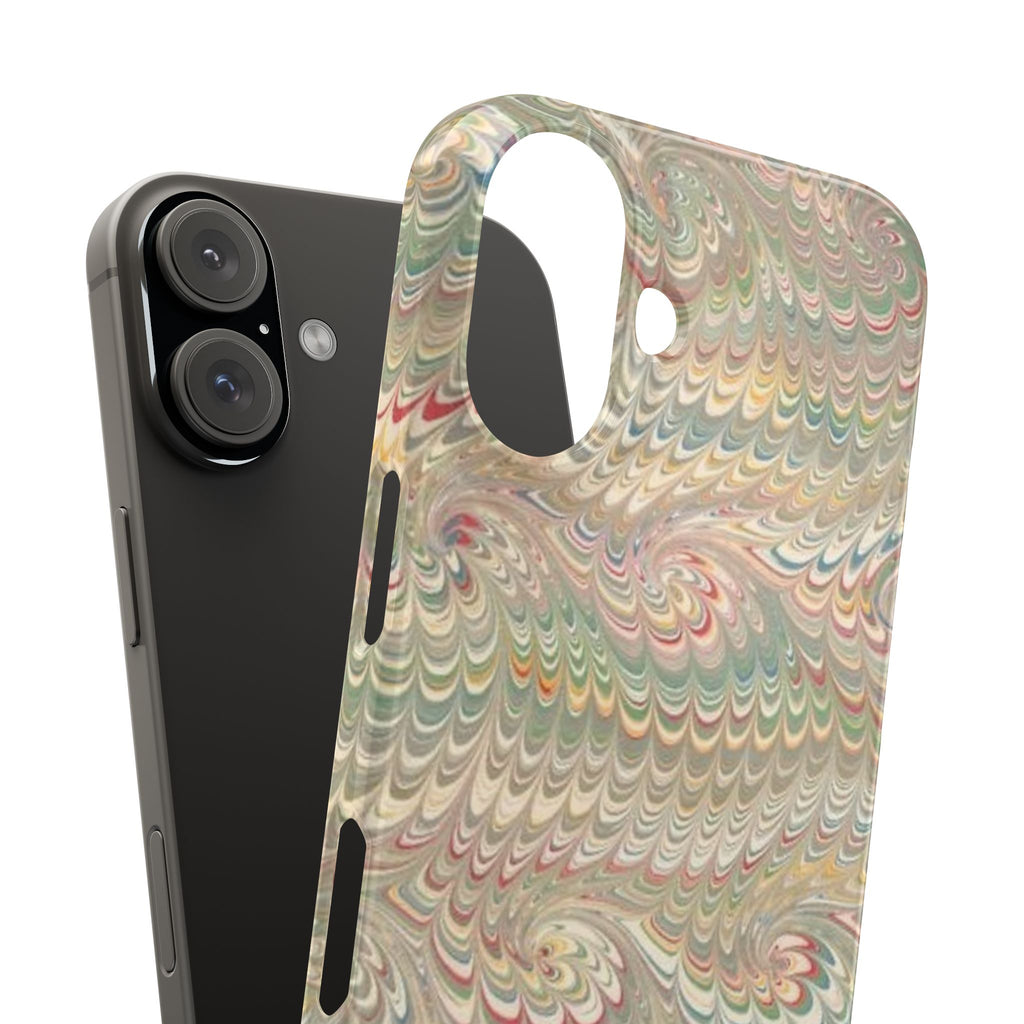 Beige Swirl Marbled Feather Phone Case