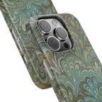 Green Feather Marbled Swirl Phone Case - Single Layer Slim Case