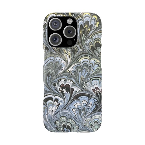 Black + White + Yellow Italian Marble - Single Layer Slim Phone Case
