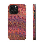 Mag Safe Marble iPhone Case - Red, Burgundy, Lavender & Gold Impact-Resistant