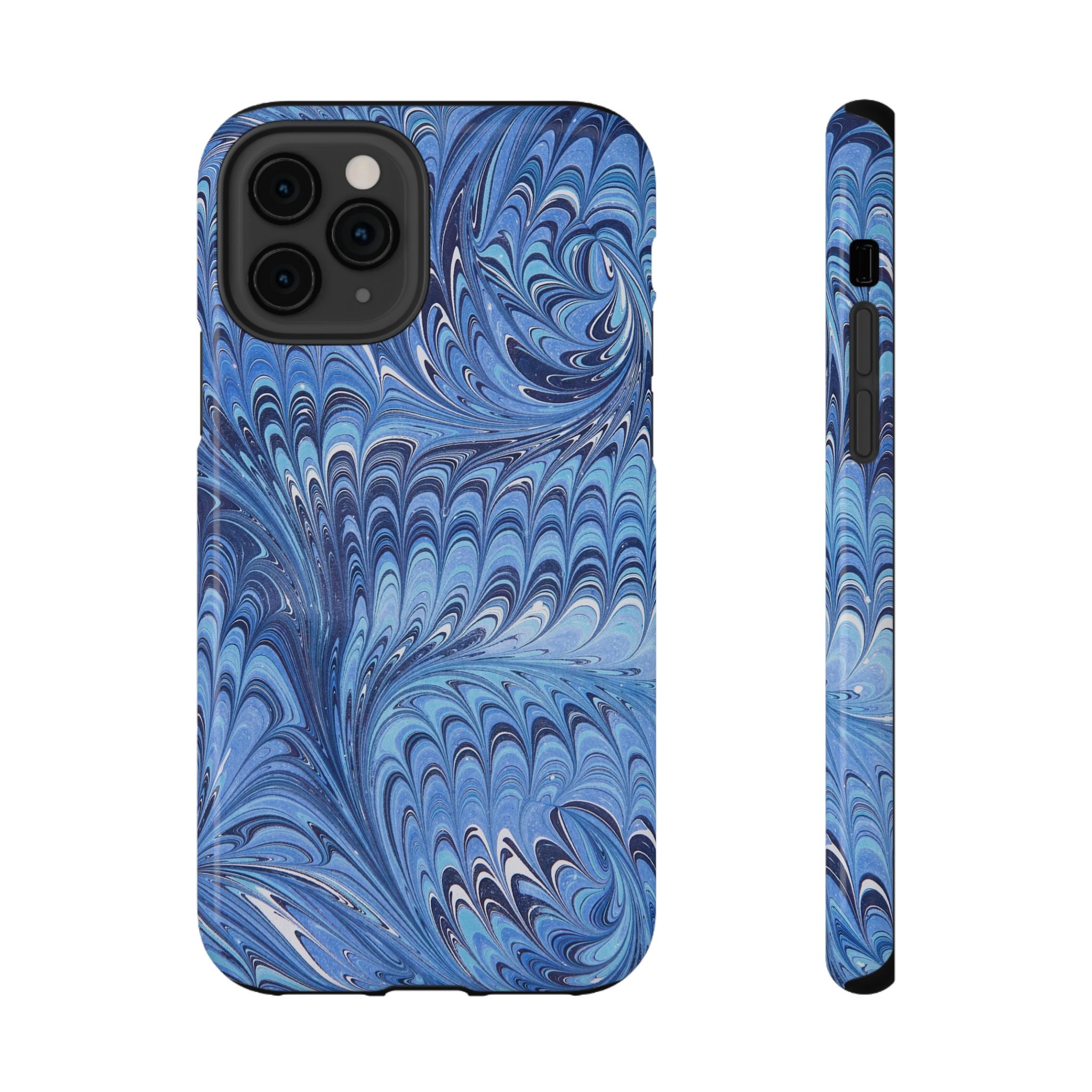 Blue Marbled Swirl Phone Case - Dual Layer Case
