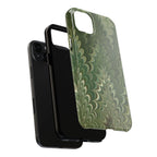 Deep Green Marble Italian Tough Phone Case — Durable Marbled Phone Case