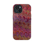 Red, Burgundy, Lavender Italian Peacock Feather Design Phone Case