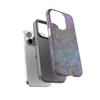 Lavender Marbled Peacock Durable Phone Case - Matte or Glossy