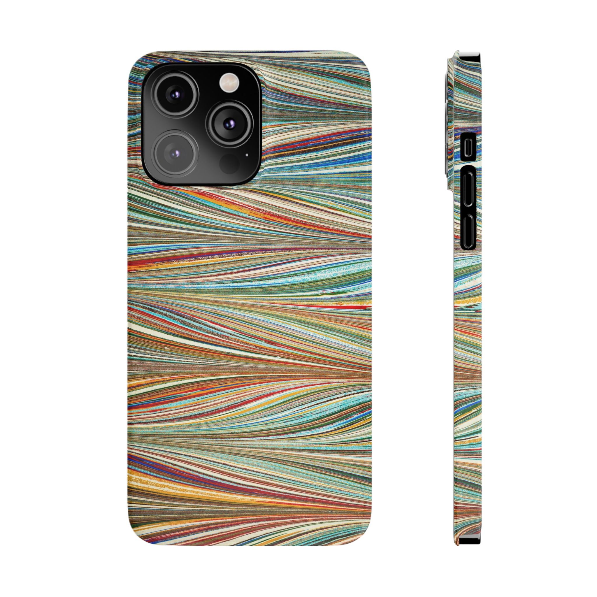 Traditional Hand-Marbled Florentine Multi-Colored Artwork for iPhone 17 and all sizes of iPhones