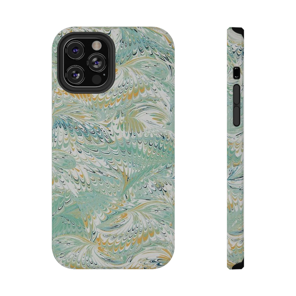 Mint Green Marbled Swirl Phone Case - Dual Layer